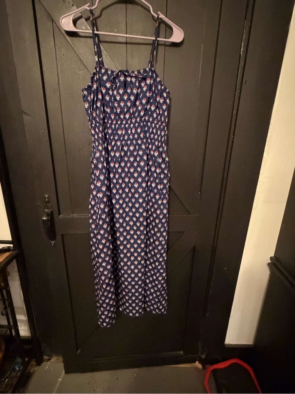 Universal Thread Navy Floral Smocked Maxi Dress